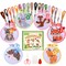 6 Pieces Cross Stitch Kit for Kids Embroidery Kits with Woodland Animal Patterns Needlepoint Kit Kids with Instructions for DIY Key Chain, Backpack Charms, Ornaments and Needle Craft